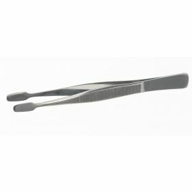 Bochem forceps for cover glass - straight, flat points 6mm, 18/10 steel - 105mm 