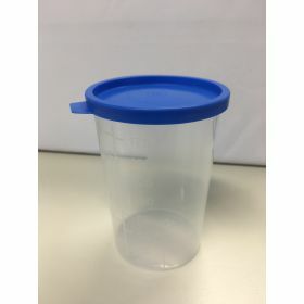 Container 200ml PP, blue snap cap, capped