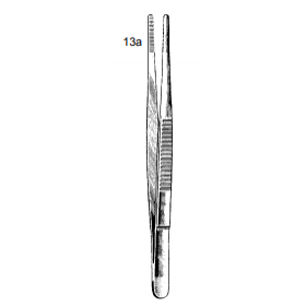 Forceps, inox, straight, 140mm blunt points