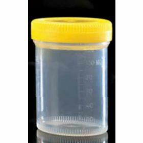 container 120ml PP, yellow leakproof scrc. uncapped