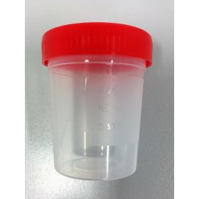 Container 125ml  PP, leak proof red screw cap