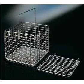 inox basket, square, 145x145x120mm, with handle