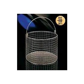 inox basket, round, H125mm,diam.150mm, with handle