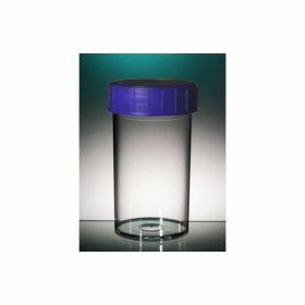 Container 180ml PP,  blue screw cap, aseptic