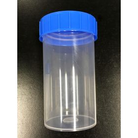 container 180ml PP, blue screw cap, sterile