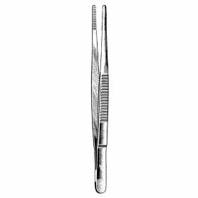 Forceps, inox, straight, 120mm blunt points