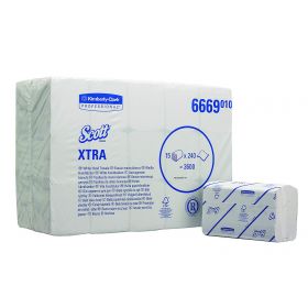 Hand towels Scott Xtra, interfold, 1-ply, white, 31.5 x 20cm