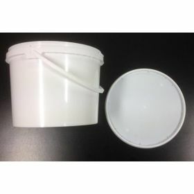 Bucket 3L PP white +plastic grip +LID