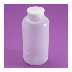 Bottle round 500 ml LDPE wide neck graduated + seal + screw cap