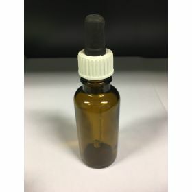 Dropper flask 30 ml complete - amber glass