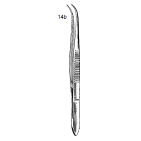 Forceps curved inox fine sharp point 110mm