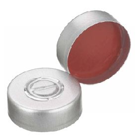Wheaton Alu center disc tear-out seal - PTFE/red rubber liner - OØ20mm