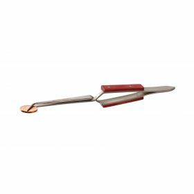 Bochem tool forceps - sharp, bent, self-closing, inox - 160mm
