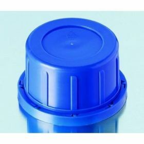 Tamper-evident screw cap, blue, PP, GL32, for wide neck square glass bottles