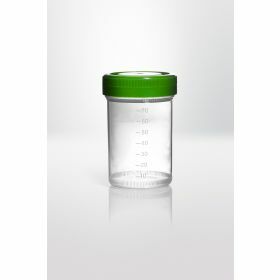 Container 90ml - PP - sterile - green screw cap
