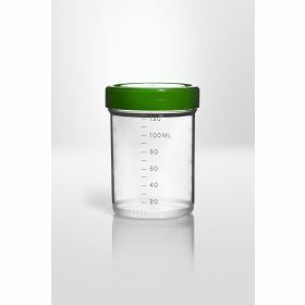 Container 125ml - PP - sterile - green screw cap