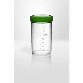 Container 170ml - PP - sterile - green screw cap