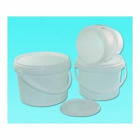 bucket 3L PP white + plast.handle + hermetic lid