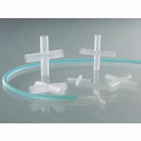 Tubing connectors PP, X-shaped- tubing bore 3-5 mm
