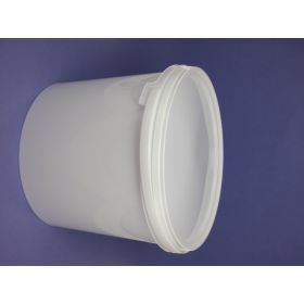 Bucket 5L PP white HEAVY + plastic handle + hermetic white lid