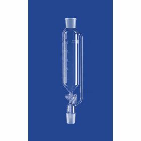 Cylindrical separatory funnels 100mL 14/23 with pressure valve, PTFE