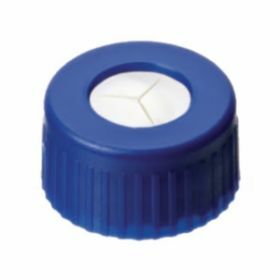 Screw cap PP, blue, silicone white/PTFE red, Y-slit