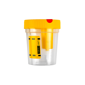urine container 120ml vacuum yellow cap ISO 8 bulk