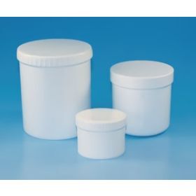 jar 1250ml PP white  H119 Ø130, white screw cap PP