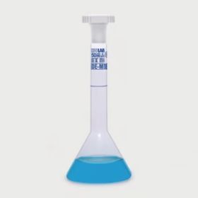 ISOLAB trapezium volumetric flask 1 ml, class A, NS7/16 + PE stopper