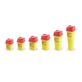 Sharps container CS FLAP square yellow/red