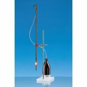 Compact automatic burette, BB, Class AS, with PE bottle, amber