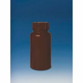 Bottle, PE-LD, wide neck , amber, opaque, screw cap