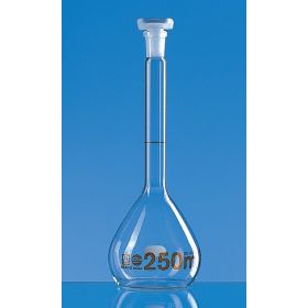 Volumetric flasks Blaubrand ETERNA, class A, PP stopper, brown  printing