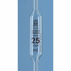 bulb pipettes Silberbrand ETERNA, classe B, 1 mark, amber printing