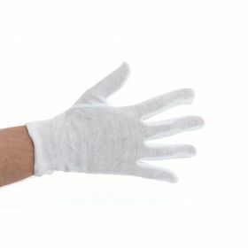 Pair of bleached cotton gloves