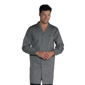 Lab coat men 65% PE - 35% cotton gray