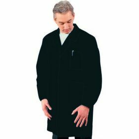 Lab coat men 65% PE - 35% cotton acid resistant black