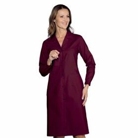 Lab coat women 65% PE - 35% cotton burgundy