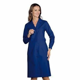 Lab coat women 65% PE - 35% cotton acid resistant navy blue