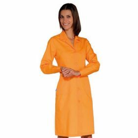 Lab coat women 65% PE - 35% cotton acid resistant orange