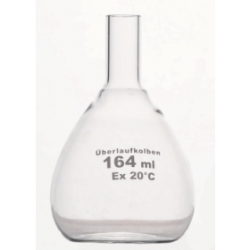 Overflow volumetric flask borosilicate glass