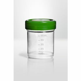 Sample containers PP with leakproof (95 kPa) green PE screw cap