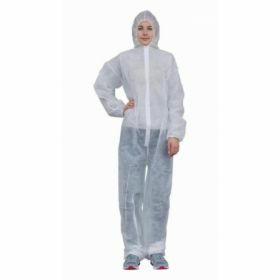 Overall disposable PP 30 g/m² with hood and zipper