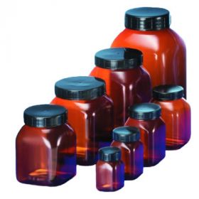 bottle PVC amber serie 310 square - wide neck