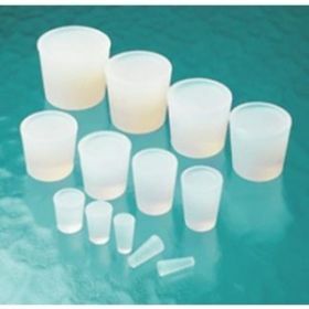 Silicone stoppers, transparant, conical shape, solid