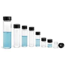 Wheaton vials clear 12ml - black phenolic cap & (PTFE)/14B rubber liner