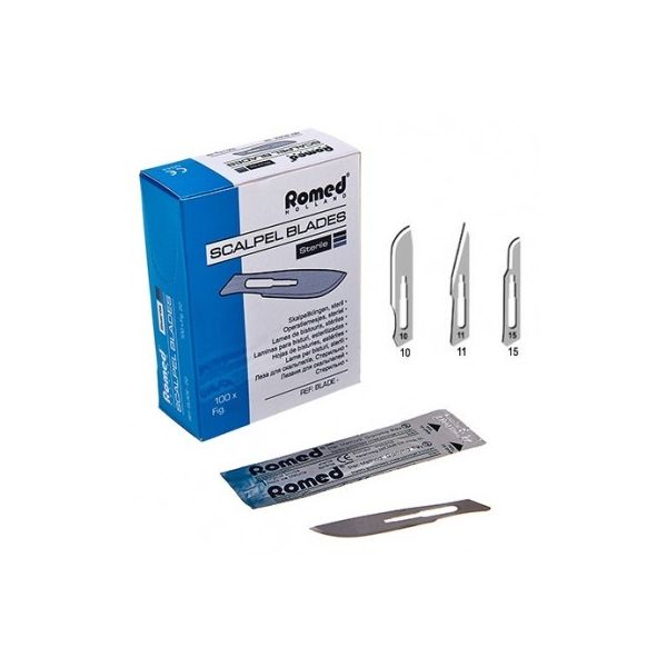 Scalpel blades Romed, stainless steel, STERILE