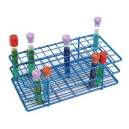 Tube rack epoxy 5x10 tubes - D25mm - blue