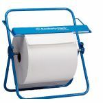 Wall/table dispenser, blue metal, for wide rolls