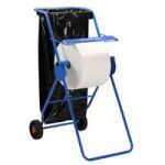Floor stand for large roll with waste bag